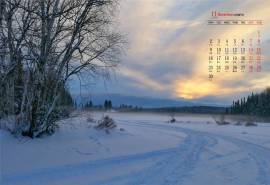 2020年11月加拿大魁北克雪景高清日历壁纸