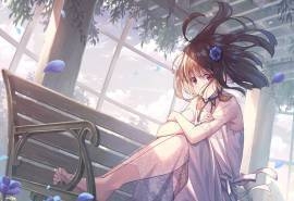 旋转木马上的动漫少女唯美壁纸图片