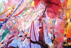 紫色翅膀动漫少女图片桌面壁纸