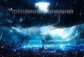 2020年11月二次元孤单唯美背影日历壁纸