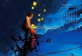 2020年11月二次元天空美景日历壁纸