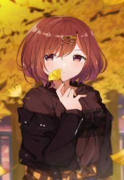 温柔甜笑的动漫美女手机壁纸