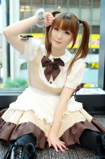咖啡厅可爱女仆cosplay  两个可爱的翘辫子第1张