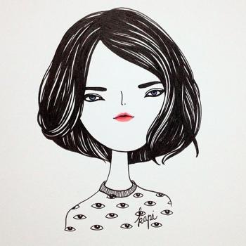 创意手绘女生头像图片第0张