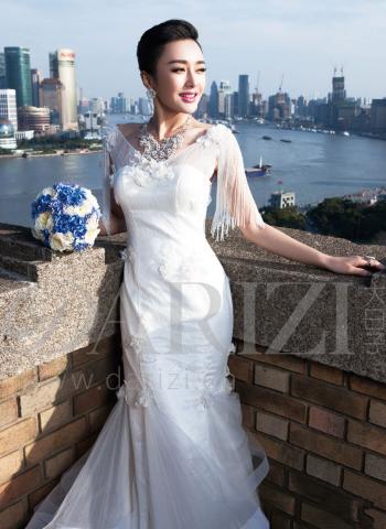 杜若溪冰雪女神完美婚纱女神露性感写真第4张