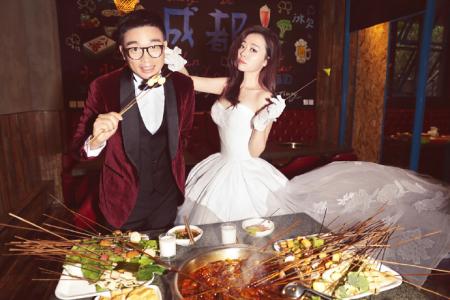袁弘张歆艺婚纱照图片 浪漫纯真又甜蜜第0张