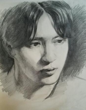 最流行新款女神范冰冰唯美人物肖像手绘素描图片桌面壁纸下载(3)第2张