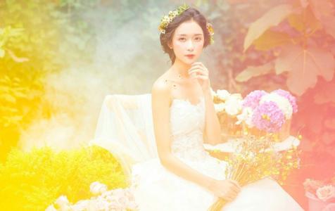 唯美梦幻亚洲美女婚纱摄影写真高清图片第4张