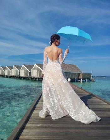 袁弘张歆艺婚纱照图片 浪漫纯真又甜蜜第0张
