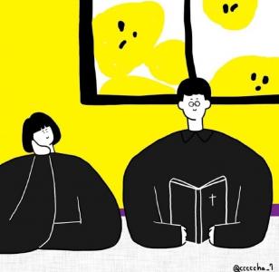 微信情侣头像图片 创意情侣手绘插画图片第0张