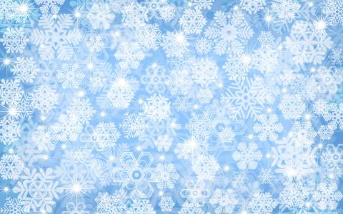 蓝白素雅雪花纹理图片电脑壁纸第5张