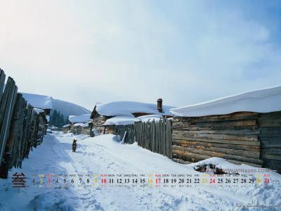 美丽雪景风光壁纸之2013年3月日历壁纸【2】第4张