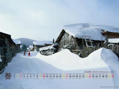 美丽雪景风光壁纸之2013年3月日历壁纸【2】第0张