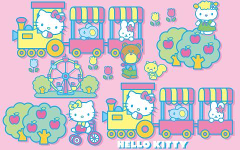 红色蝴蝶结可爱HelloKitty卡通宽屏壁纸第2张