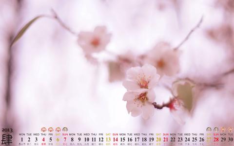 2013年4月日历壁纸之安静的风景日历桌面第5张