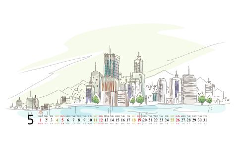 2013年5月日历之彩绘世界风景壁纸第0张