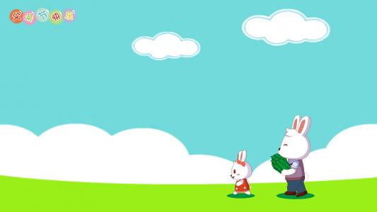 端午父亲节节日快乐桌面壁纸之卡通兔小贝第3张