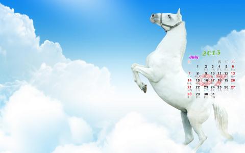 2013年7月日历桌面壁纸之可爱的动物第4张