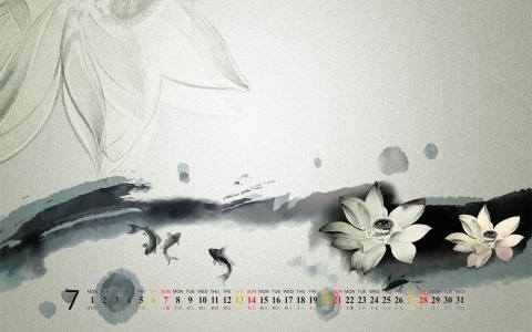 2013年7月风景日历壁纸之古典中国风第2张