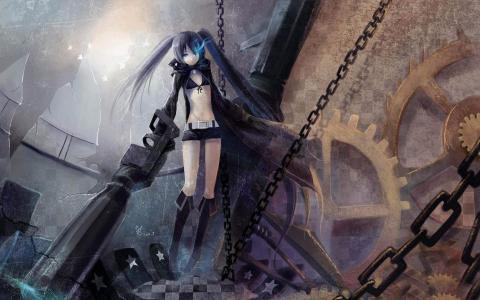 好看动漫黑岩少女高清图片电脑桌面壁纸第3张
