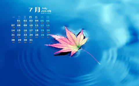 2014年7月日历壁纸清新绿色护眼叶子高清图片(二)第0张