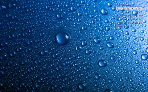 高清雨水2022年7月日历护眼桌面壁纸清新养眼的绿色水滴第1张