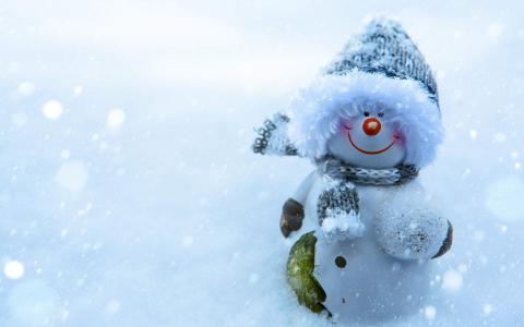 圣诞节可爱雪人唯美意境高清图片桌面壁纸（1）第0张