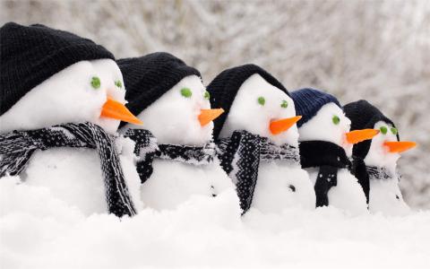 冬季可爱雪人图片手机壁纸第3张