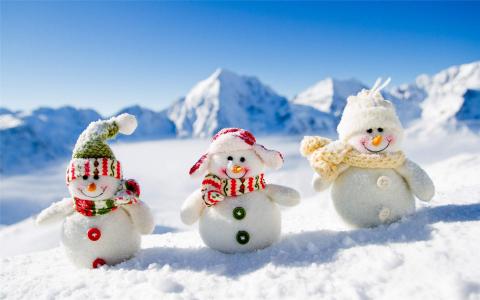冬季可爱雪人图片手机壁纸第3张