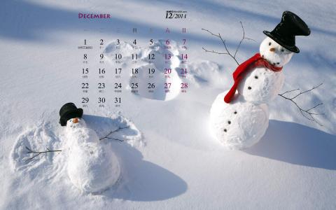 冬季可爱雪人图片手机壁纸第3张
