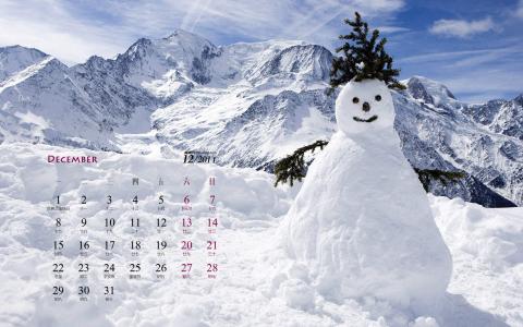 冬季可爱雪人图片手机壁纸第5张