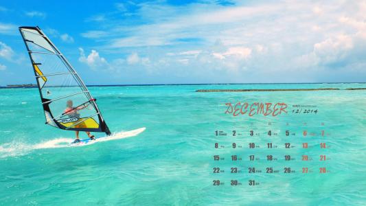 2014年12月日历壁纸海天一色的美丽大海高清图片合集(二)第2张
