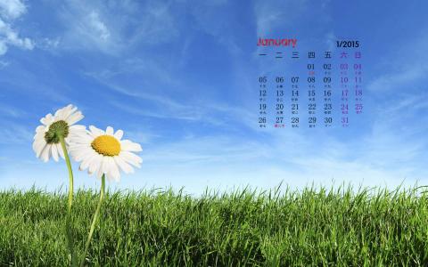 2015年1月日历壁纸唯美好看的蓝天白云自然风景图片合集第3张