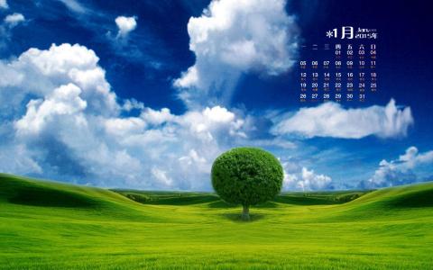 2015年1月日历壁纸唯美好看的蓝天白云自然风景图片合集第6张