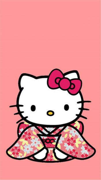 女生最爱日本凯蒂猫holle kitty萌萌的苹果手机高清壁纸下载第4张