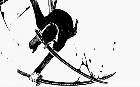 《海贼王》黑白漫画桌面壁纸下载第5张
