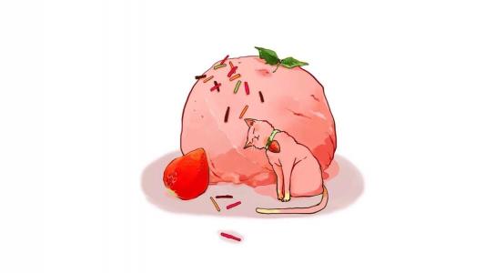 高清蛋糕美味甜点手绘插画桌面壁纸下载第0张