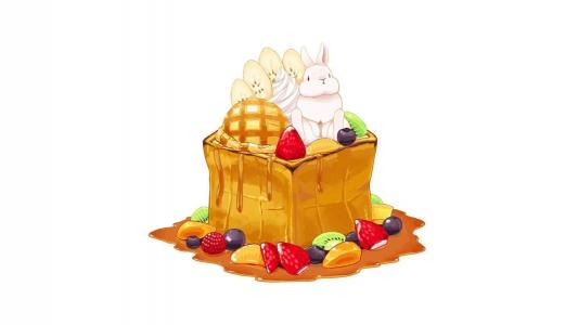 高清蛋糕美味甜点手绘插画桌面壁纸下载第4张