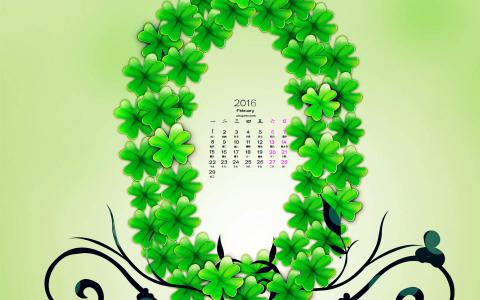 2017年5月小清新唯美四叶草高清桌面日历壁纸第4张