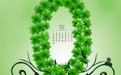 2017年5月小清新唯美四叶草高清桌面日历壁纸第4张