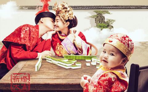 幸福情侣简单浪漫的婚纱照高清壁纸图片第6张