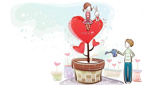 情侣可爱恋人卡通动漫电脑桌面壁纸第0张