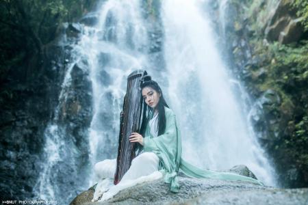 山林瀑布自然风景高清桌面壁纸下载第5张