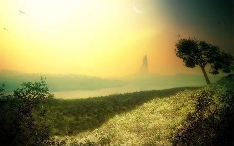 最新最流行养眼月球星空背景创意摄影唯美高清桌面壁纸图片（二）第3张