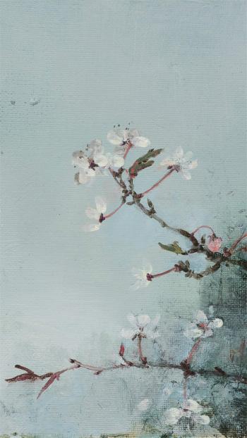 梅花油画抽象艺术高清手机壁纸第2张