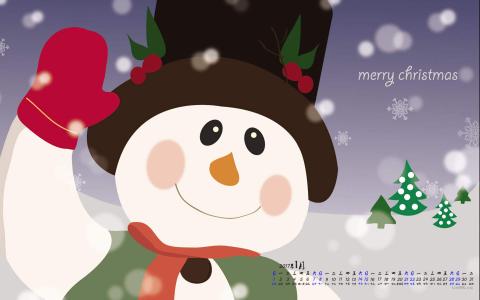 冬季可爱雪人图片手机壁纸第3张