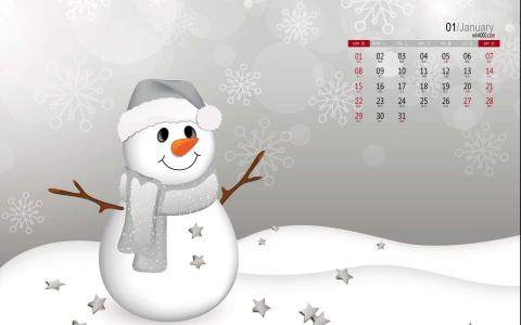 冬季可爱雪人图片手机壁纸第4张