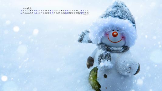 冬季可爱雪人图片手机壁纸第5张