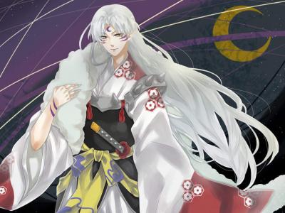 日本动漫《犬夜叉》杀生丸高清卡通桌面壁纸第4张