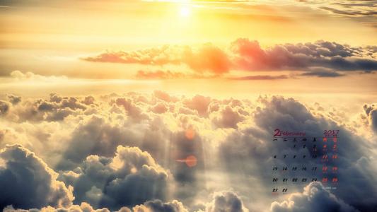 2017年2月唯美天空云海高清日历壁纸第4张